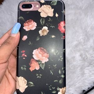 iPhone 7 Plus Black Floral Case